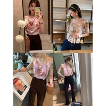 (Welfare Return Field) Summer Retro y2k Harness Belted Belly Girl Summer New Sexy 100 Hitch Outside Wearing A Blouse