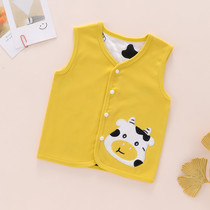 Childrens waistcoat pure cotton spring autumn baby outside wearing kshoulder newborn baby double vest male and female baby new small waistcoat