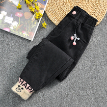 Girls jeans Spring and Autumn 2021 New Autumn Fashion Foreign Style Korean version of wearing childrens pants for girls