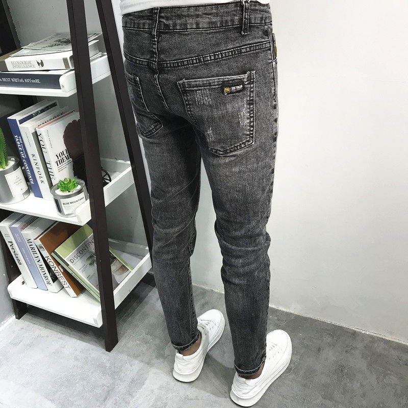 Autumn nine-point jeans men's slimming tide card hundred small feet stretch casual pants men's Korean version of the trend students 15 Autumn nine-point jeans men's slimming tide card hundred small feet stretch casual pants men's Korean version of the trend students 7