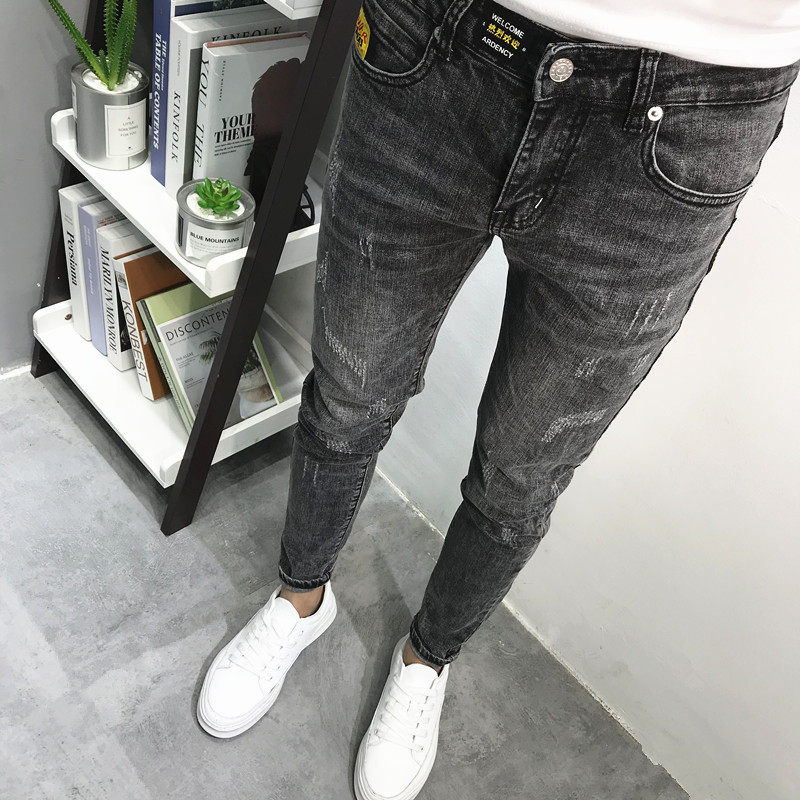 Autumn nine-point jeans men's slimming tide card hundred small feet stretch casual pants men's Korean version of the trend students 11 Autumn nine-point jeans men's slimming tide card hundred small feet stretch casual pants men's Korean version of the trend students 3