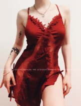 Chunjiao salt does not wave · perspective sling deep V lace sexy daily nightgown without steel ring private delivery