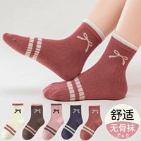 【C71 Bar Bow】 5 пар чистого хлопка без костей