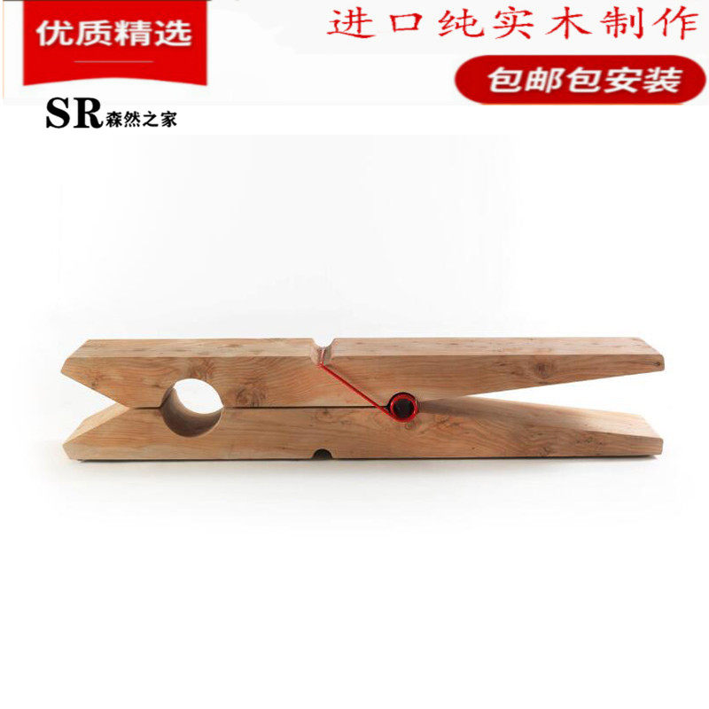 Nordic log creative long bench Bed Outdoor fashion personality pier hotel mall casual stool changing shoe stool