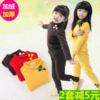 Quần áo trẻ em cô gái mùa thu và quần áo mùa đông cộng với nhung cao cổ áo lót đồ lót trẻ em cotton trắng đen dày mùa thu quần áo đồ vest bé trai