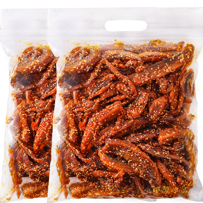Sweet and spicy Longtou dried fish 500g Honey sauce Spicy Spicy Longtou dried fish fillets Instant snacks Specialty
