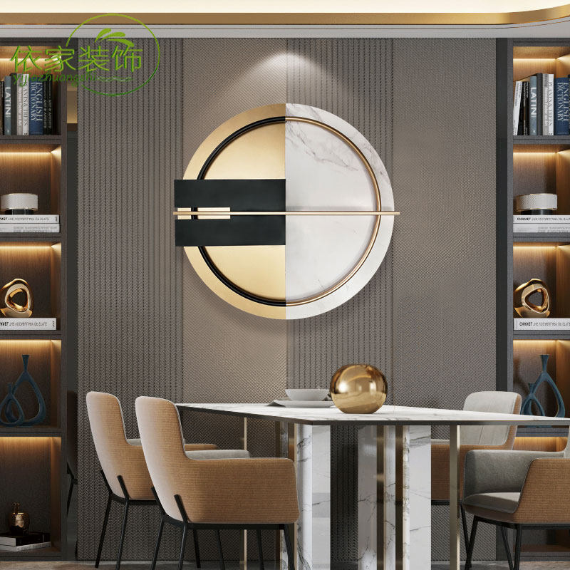 Modern minimal wall hanging on red wall decoration wall decoration hanging parts in creative living room restaurant sofa background wall