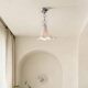 Vintage Bauhaus Ceiling Light with Ceramic Flowers, Full-Spectrum Eye-Protection Balcony Pendant Light