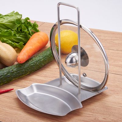 Stainless steel lid rack with defrosting pan multifunction kitchen shelve chopping spoon containing drain pan kitchen supplies