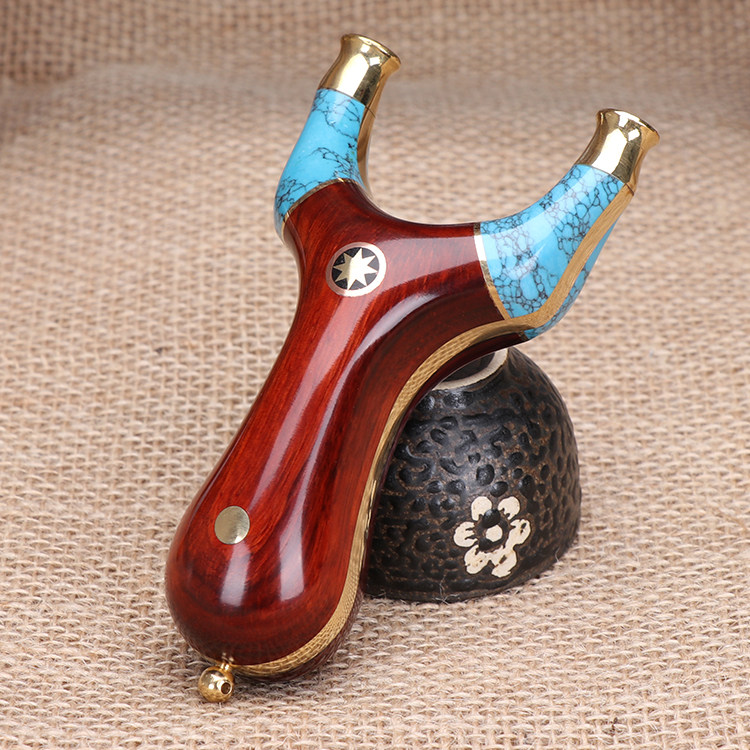 Solid wood stitching slingshot patch red sandalwood flat leather metal precision recurve flying tiger outdoor handmade wooden logs