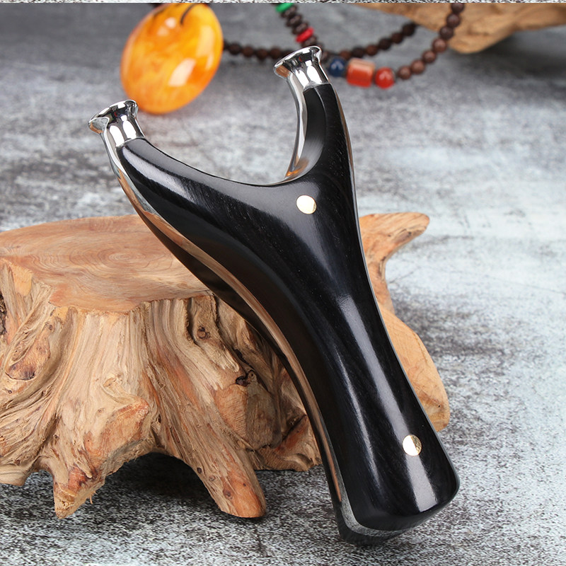 Metal slingshot large all fly tiger flat solid wood stainless steel precision outdoor shooting free binding curve special elastic frame