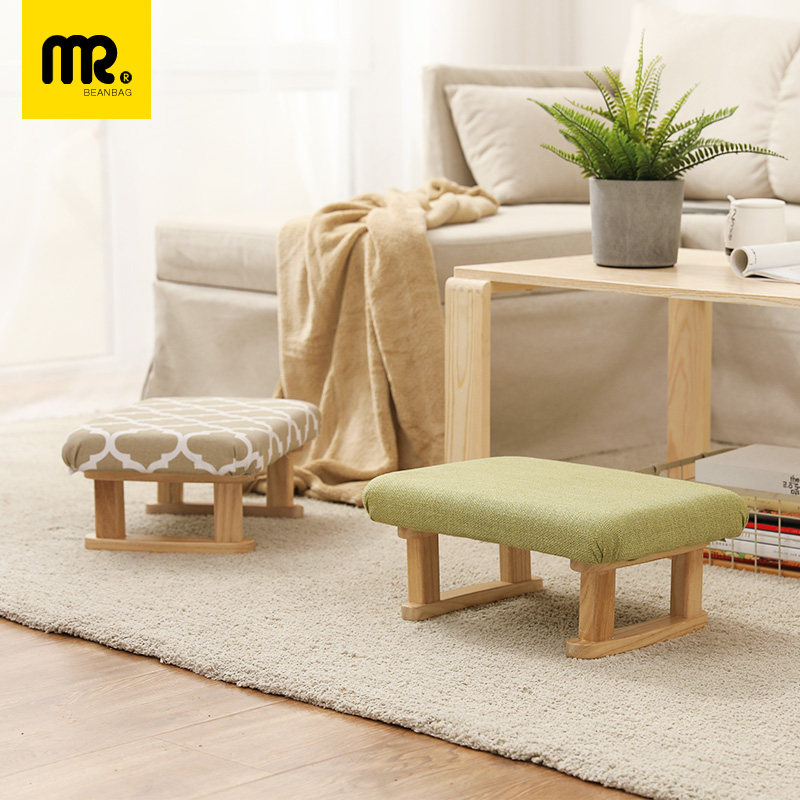 Bench ins net red small stool low stool home fabric coffee table stool footstool legged wood stool solid wood simple
