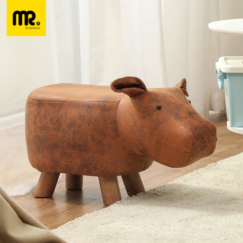 Animal small stool children's cartoon bench elephant stool cute creative household sitting stool sofa stool solid wood chair - Taobao