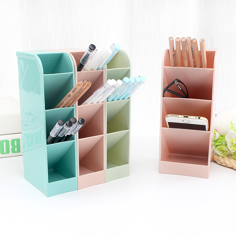 Creative desktop storage box office finishing box plastic pen holder stationery desk sundries remote control storage layer rack