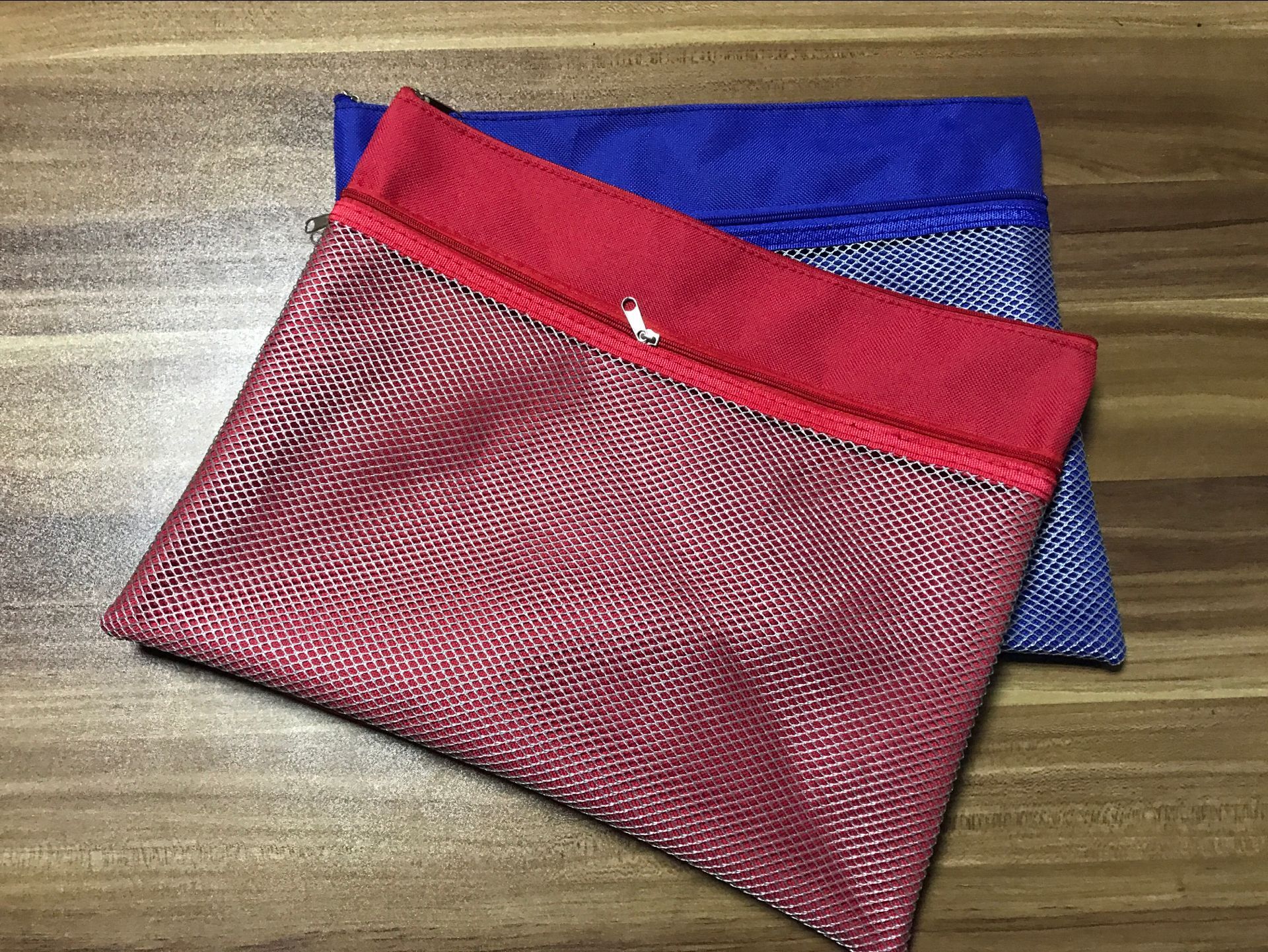 Passive bag pocket mesh cloth Oxford two-color double-layer data bag capacity large manufacturers can fold