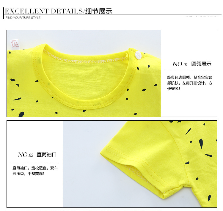 Bộ đồ ngắn tay cho bé gái mùa hè 2018 bé trai và bé gái Áo thun bé gái cotton hai mảnh Quần áo trẻ em 1-3-5 tuổi áo bé trai