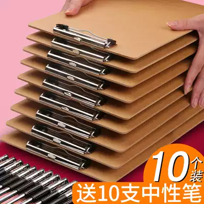 10 folders A4 wooden board clip document splint pad stationery folder A5 vertical multi-function menu writing board student writing pad wooden clip cardboard clip office supplies board clip