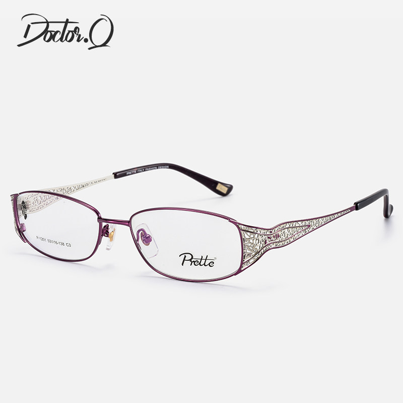 P Home High - end export single - leg hollow - hollow - lens glasses frame female small frame elegant temperament class