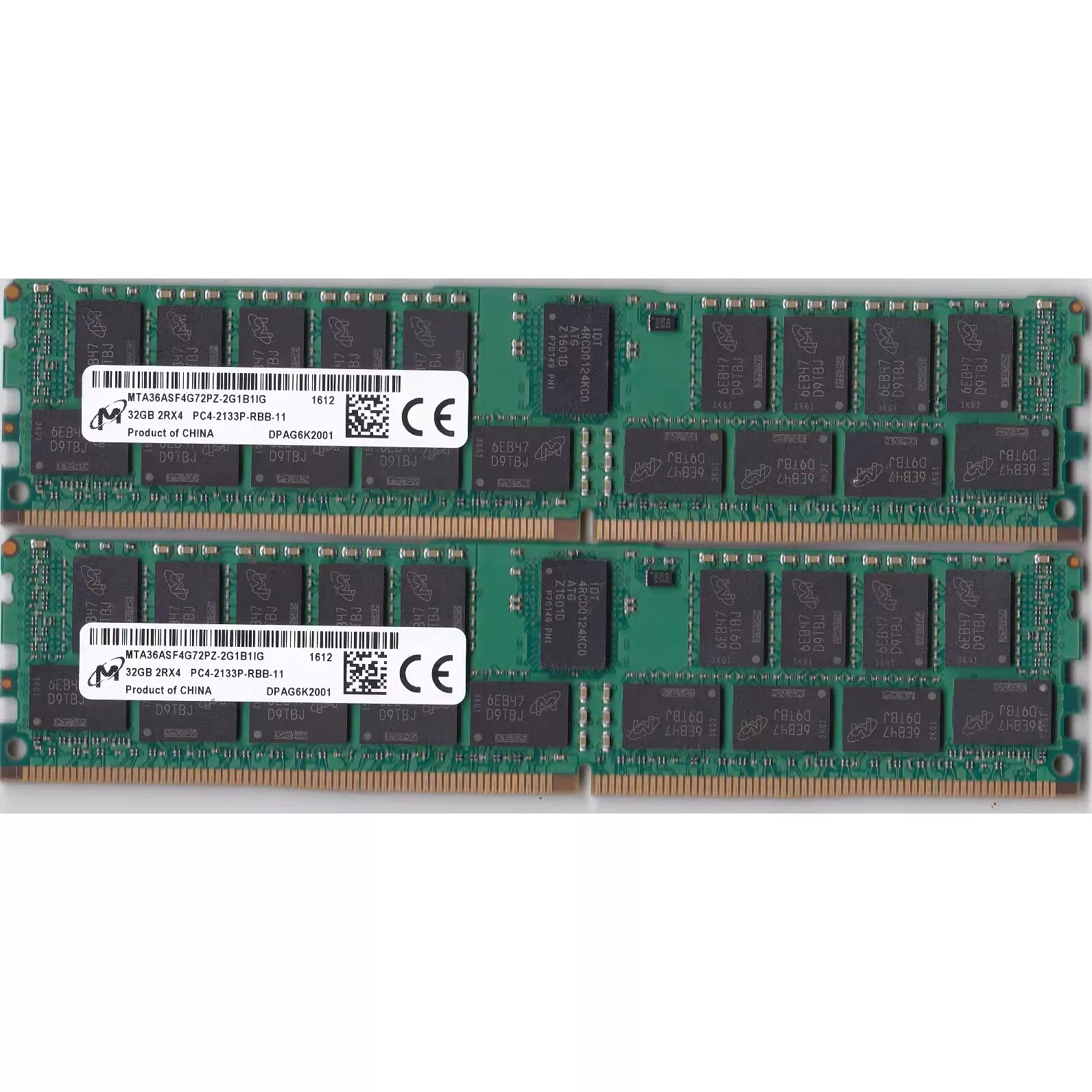 Серверная панель памяти MT/Micron 32G 2Rx4 PC4-2133P DDR4 REG ECC RECC RDIMM Изображение 1