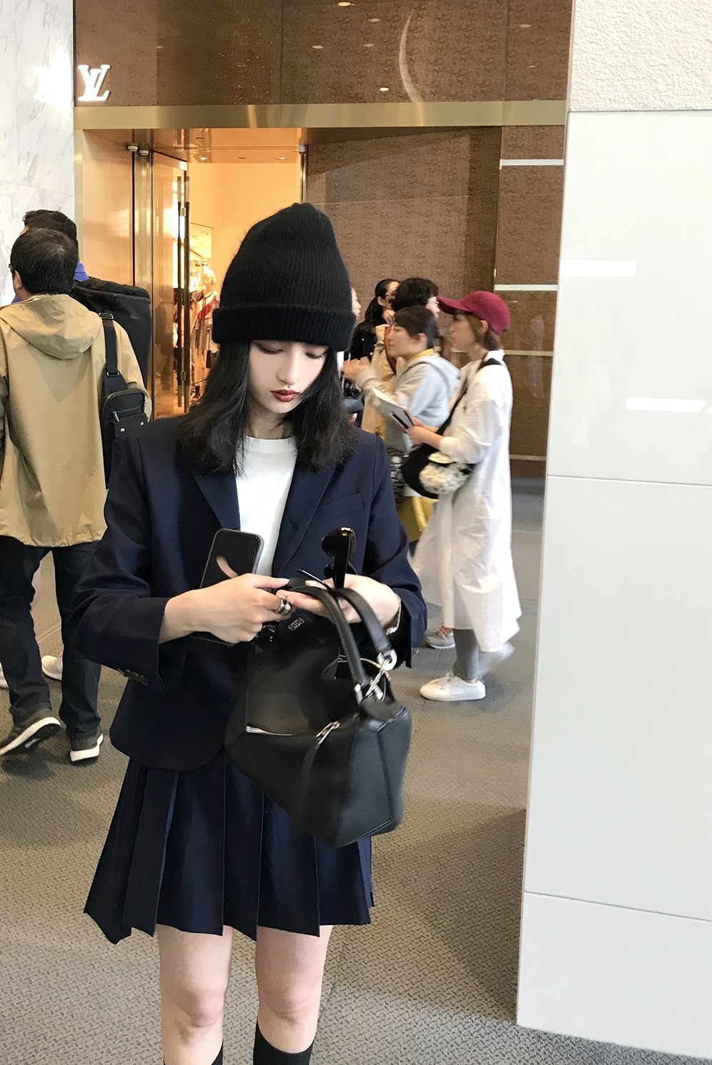 The handled foreign pie olive green Tibetan New York girl short and small suit jacket irregular pleated skirt suit