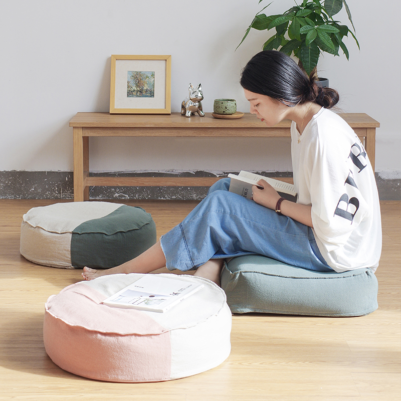 Pregiment ground cushion Lazy Man Cushion Day Style Tatami Mat Home Round Floating Windows Thickened Sitting Mound Cushion-Taobao