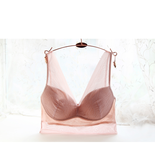 Cổ chữ V mềm cỡ lớn áo ngực một mảnh ren không có dấu vết quấn ngực không có vòng thép áo ngực liền mạch áo lót nữ D3 áo lót nữ dễ thương