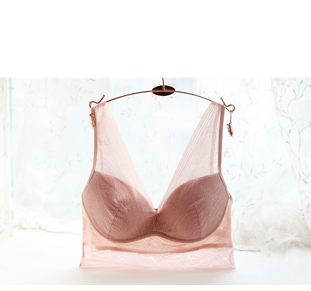 Cổ chữ V mềm cỡ lớn áo ngực một mảnh ren không có dấu vết quấn ngực không có vòng thép áo ngực liền mạch áo lót nữ D3