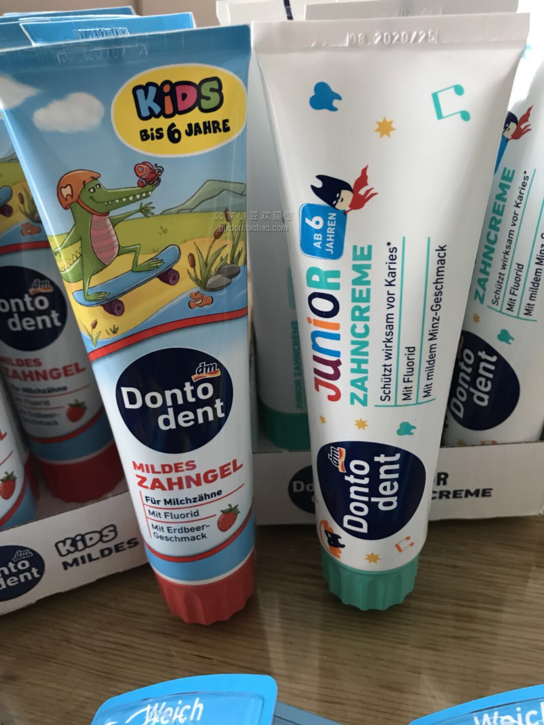 German DONTOENT Dongtuo Fluoride Swallow Toothpaste for Children 0-6 Years Old Strawberry 6 Years Old with Calcium for Dental Replacement