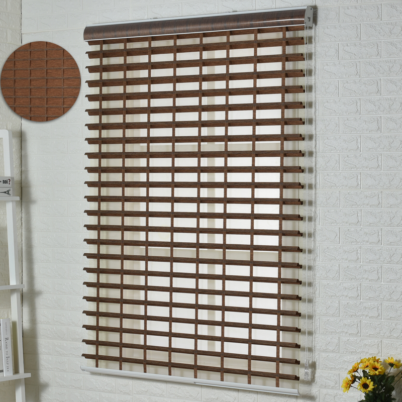 Electric roller blind Chinese style light luxury Shangri-La curtain free punching installation roll-up sunshade blind Japanese style