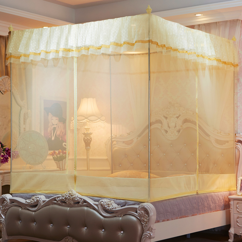 2018 mới muỗi net dây kéo mã hóa dày 1.5m1.8m giường đôi hộ gia đình văn bản tài khoản đơn giản x2.0 m