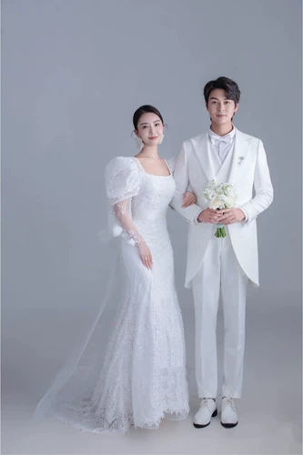 Длинный костюм, ретро свадебное платье, средней длины