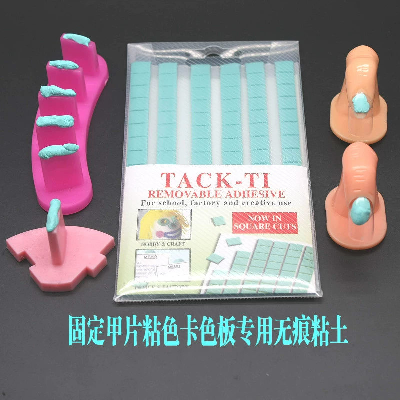 Dụng cụ làm móng plasticine không dấu vết không bóng màu xanh lá cây trắng trong suốt đất sét móng tay mảnh bùn dính móng tay mảnh thẻ màu 96 lưới