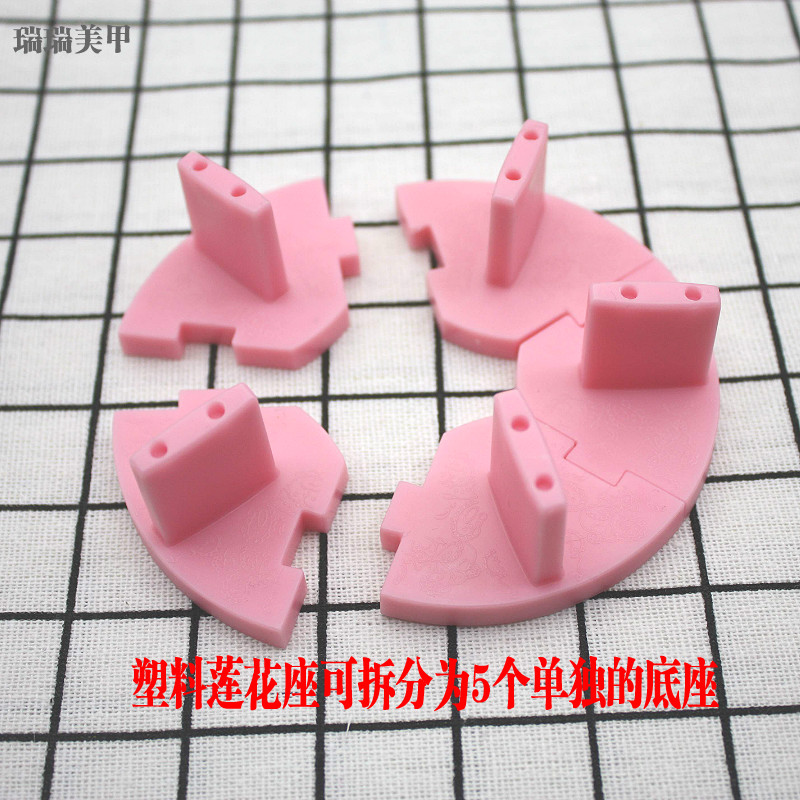 Dụng cụ làm móng Hoa sen Khối thực hành Một miếng nhựa tròn cơ sở Nail Ba Lan Keo màu Thẻ màu Hiển thị màu dụng cụ sơn gel