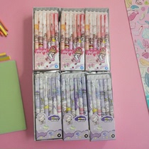 Click erasable pen for students black and blue erasable pen cute cartoon girl heart 6 boxes