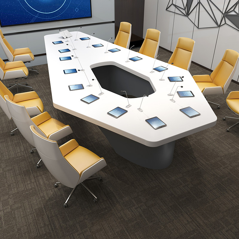 Meeting table Simple Modern Table Size Table White Painting Meeting Room Light Luxury Desk and Chair Combination