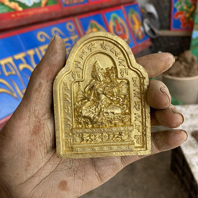(On behalf of the Buddha statue)Medium green mother Buddha Statue Guanshiyin Bodhisattva Tibetan traditional rubbing statue rescue degree