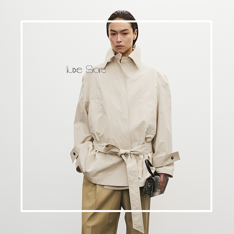 Authentic Product from the Boutique Rectr Loose Casual Jacket with Versatile Belt Design Short Trench Coat
