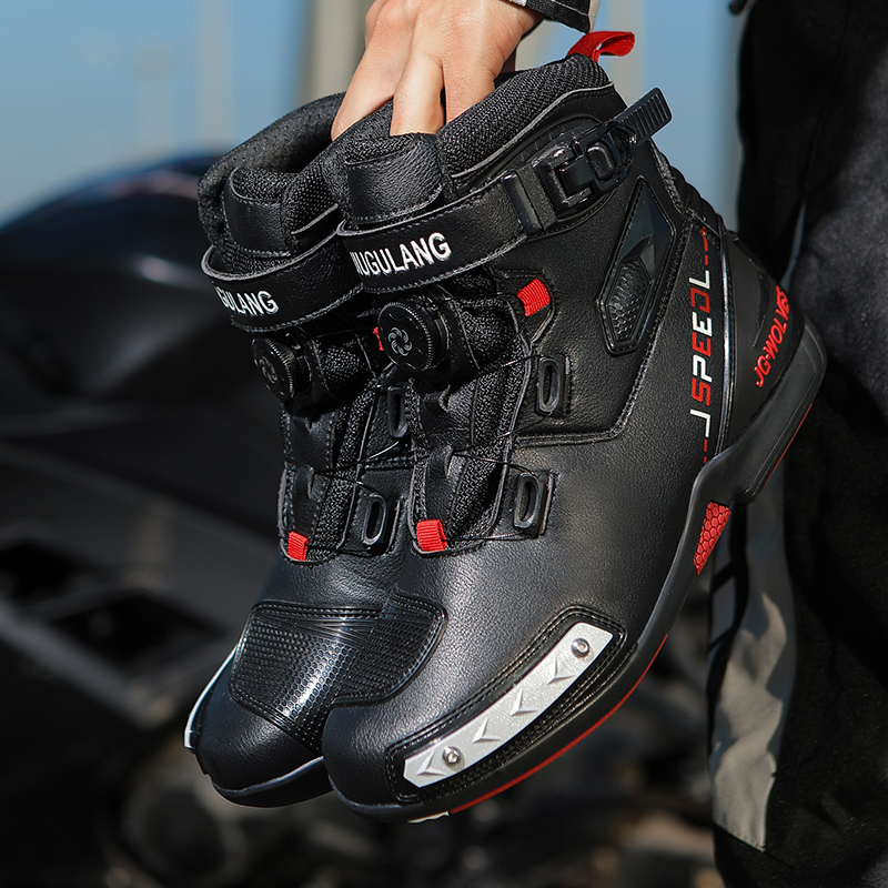 Winter waterproof motorcycle riding shoes men and women short boots anti-fall locomotive shoes cross-country skaters long-distance pull gear-Taobao