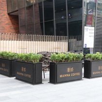  Outdoor wrought iron flower box outside the flower rack Outdoor flower trough leisure cafe combination flower bed Sales department Municipal road