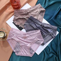 2021 new upgraded satin lace panties Female comfort Korean version temptation hot cotton file incognito pants