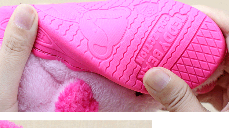 Pantoufles enfants en suède pour hiver - semelle caoutchouc - Ref 986152 Image 12