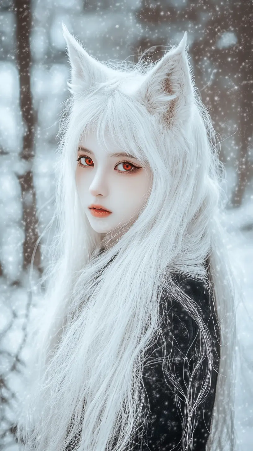 图片[7]-雪地中的白狐少女 midjounney提示词、stable-diffusion-pormpt-天城私塾