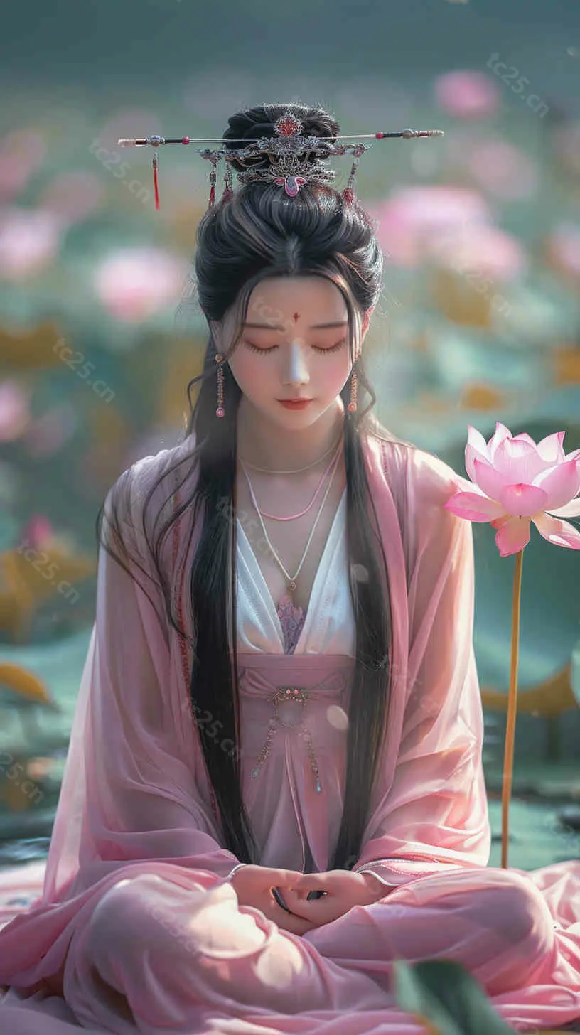 图片[6]-印度风情少女莲花祝福midjounney提示词、stable-diffusion-pormpt-天城私塾