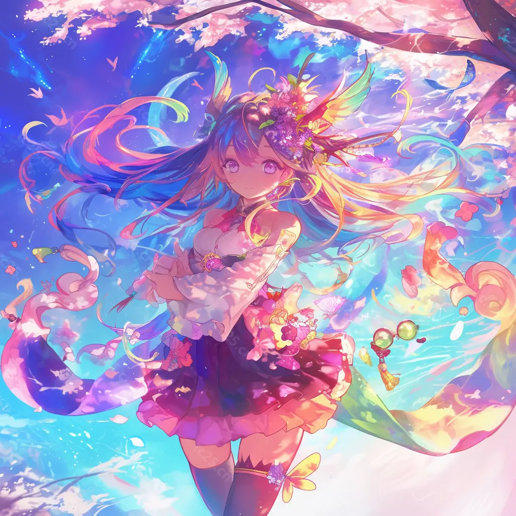 图片[6]-彩虹发少女的风幻想midjounney提示词、stable-diffusion-pormpt-天城私塾