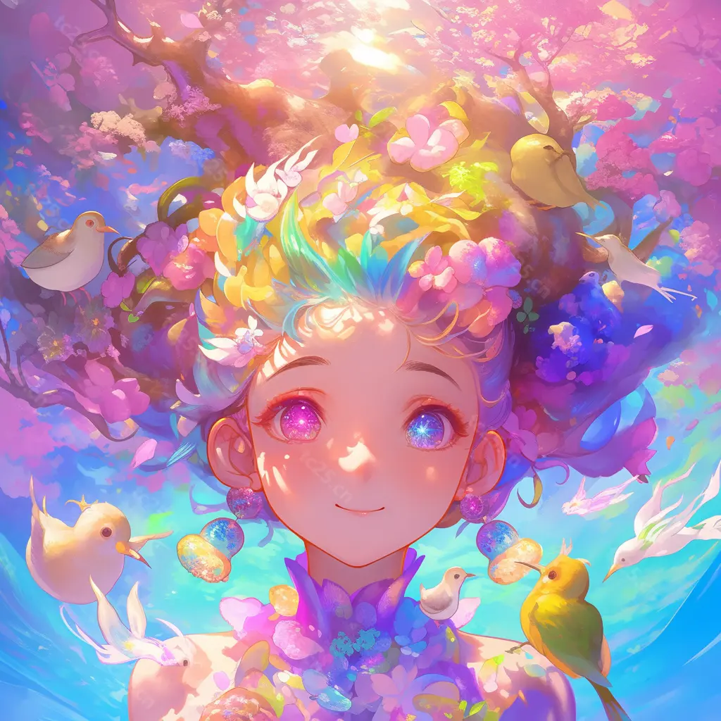 图片[8]-彩虹发少女的风幻想midjounney提示词、stable-diffusion-pormpt-天城私塾