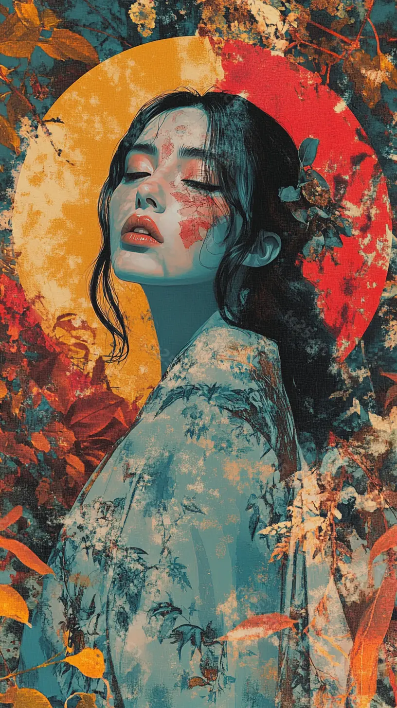 图片[2]-闭眼沉思花影婆娑midjounney提示词、stable-diffusion-pormpt-天城私塾