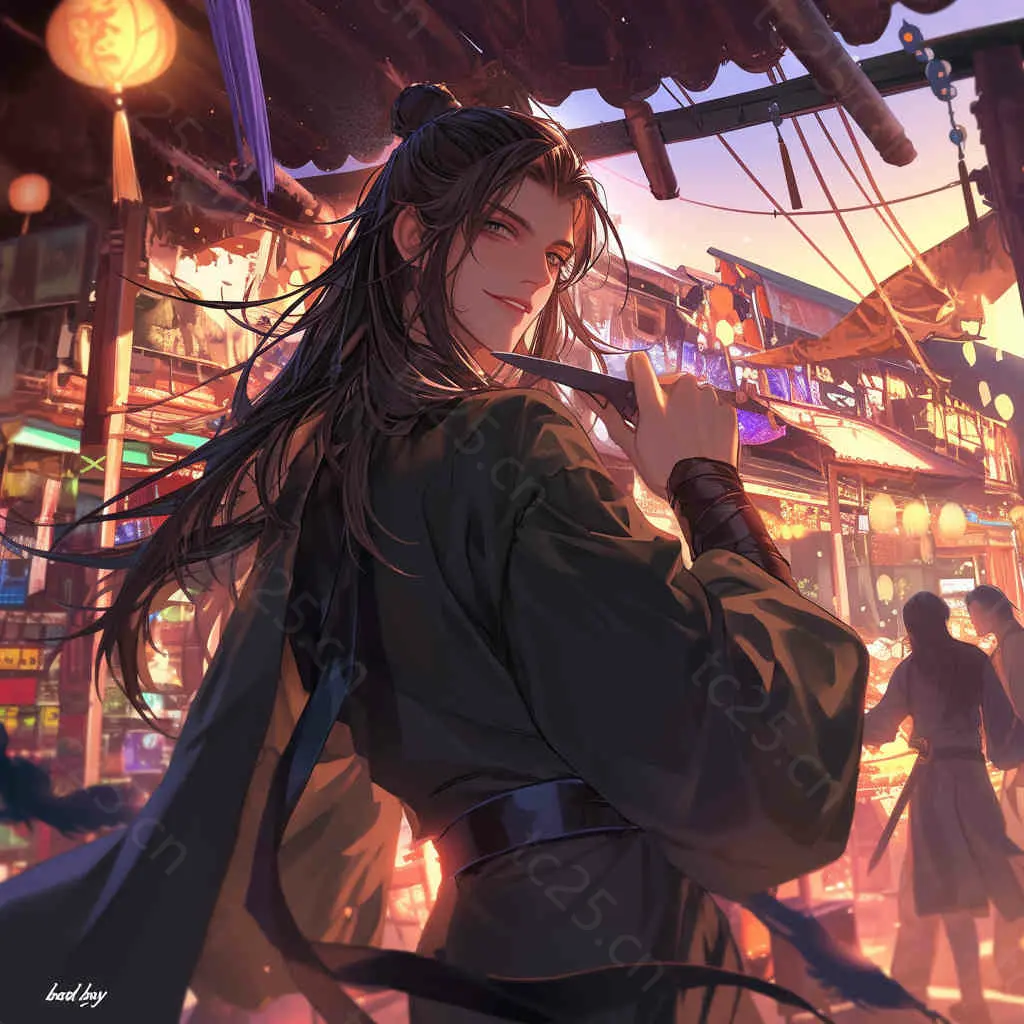 图片[16]-古风市集的神秘刀客midjounney提示词、stable-diffusion-pormpt-天城私塾