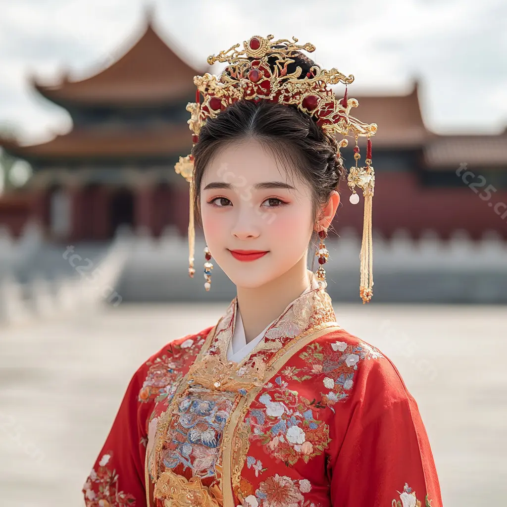 图片[2]-华丽汉服盛装midjounney提示词、stable-diffusion-porm-天城私塾