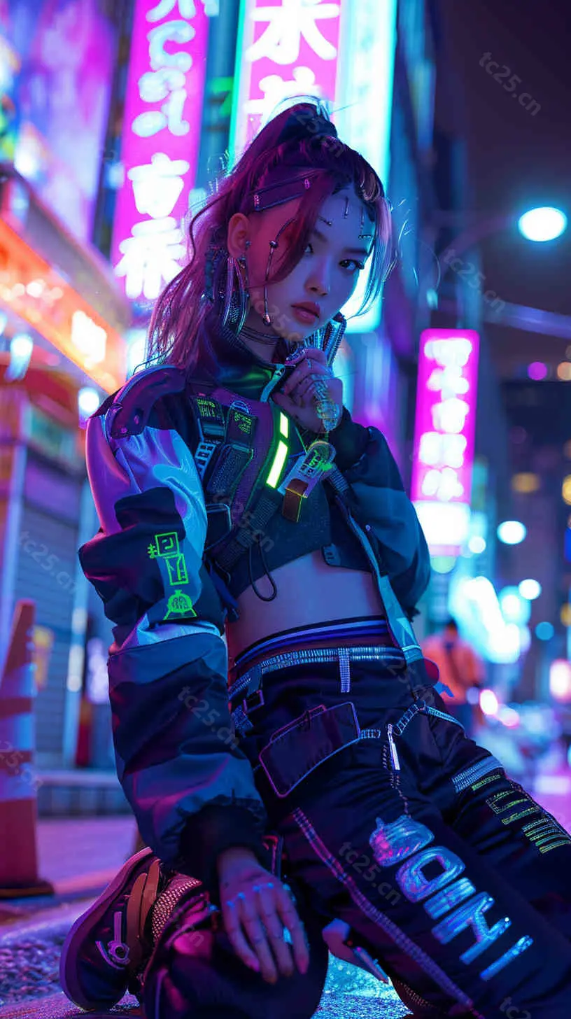 图片[8]-未来都市霓虹赛博女战士midjounney提示词stable-diffusion-pormpt-天城私塾