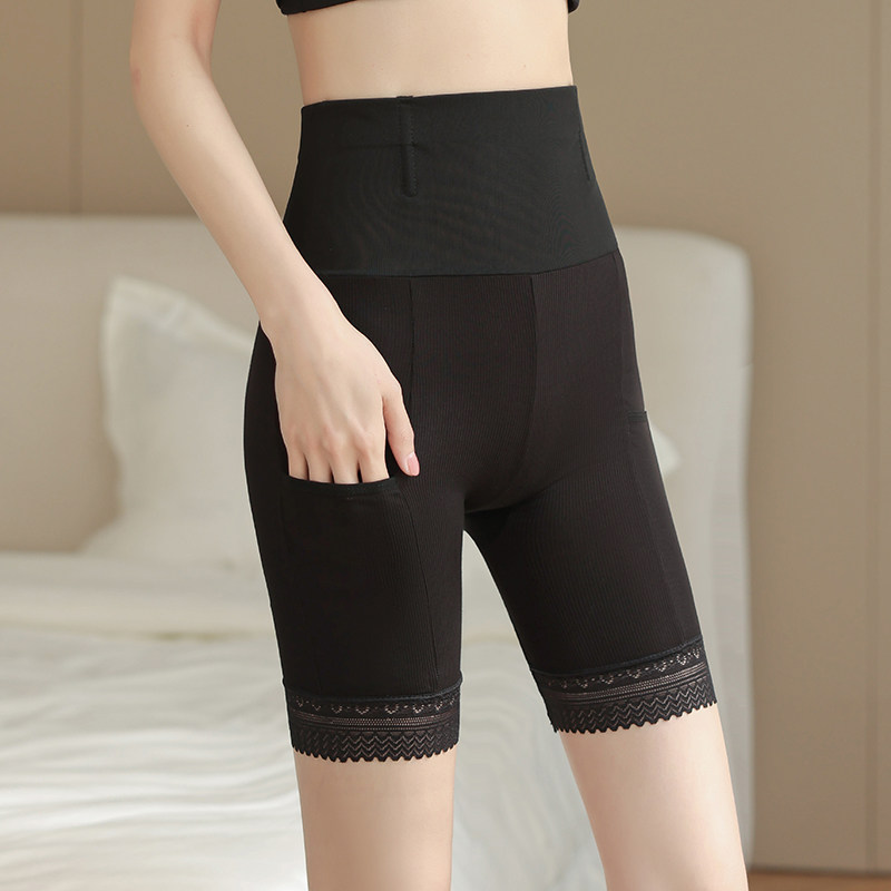 Pure cotton safety pants female summer thin section 50% inner lap pants anti-walking light high waist collecting hip shorts pants two-in-one